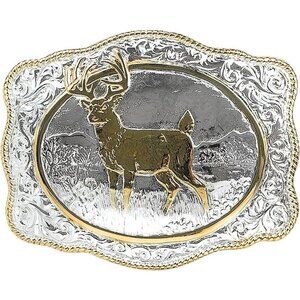 Men's Multi/color Imported Nickel Free Crumrine Shiny Multi Deer Belt Buckle